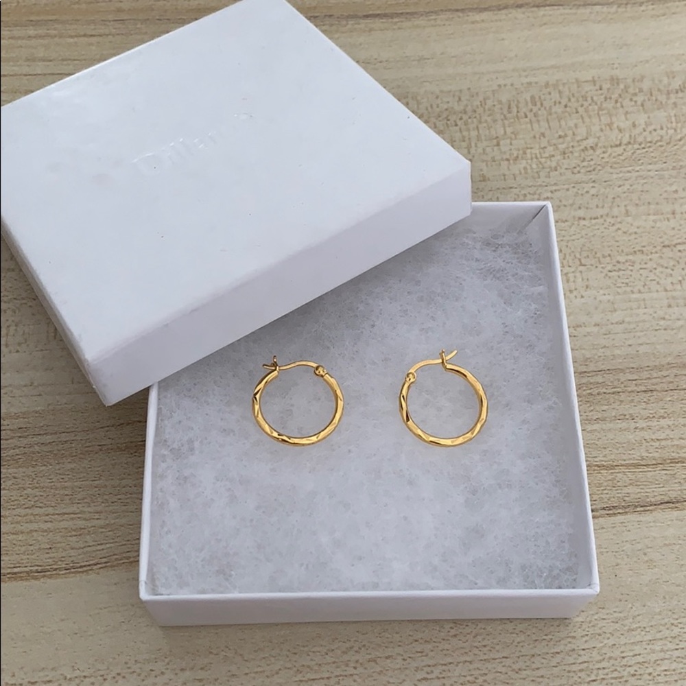 Mini gold hoop earrings